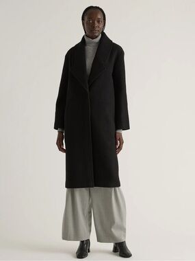 NWOT Quince 100% Merino Wool Shawl Collar Long Coat M